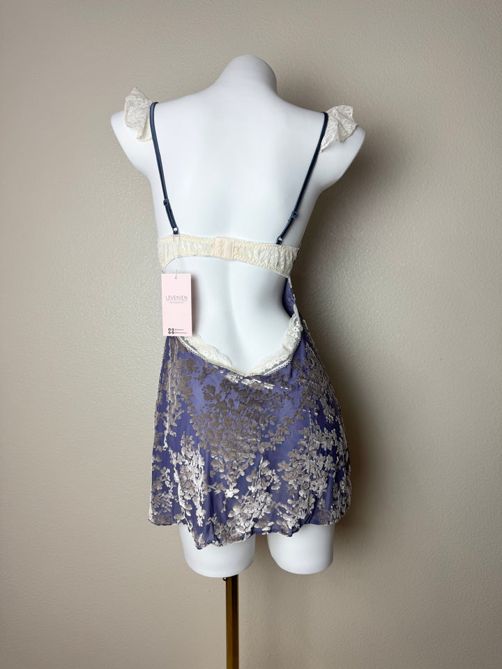 Blue Velvet Lace-Trim Slip back view