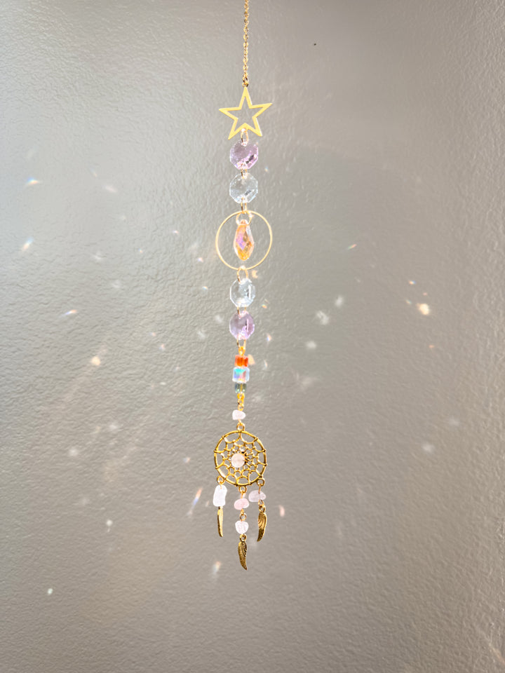 Pink Dreamcatcher Suncatcher