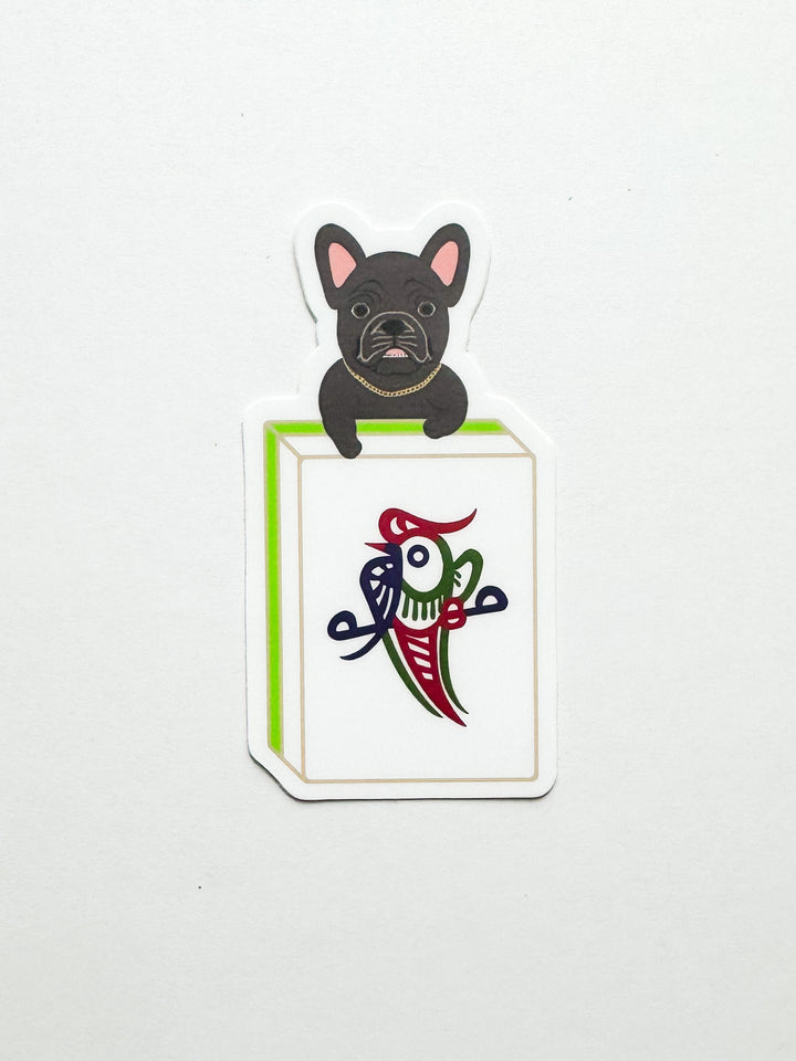 Fortune Dog Mahjong Tile Sticker - One Bamboo
