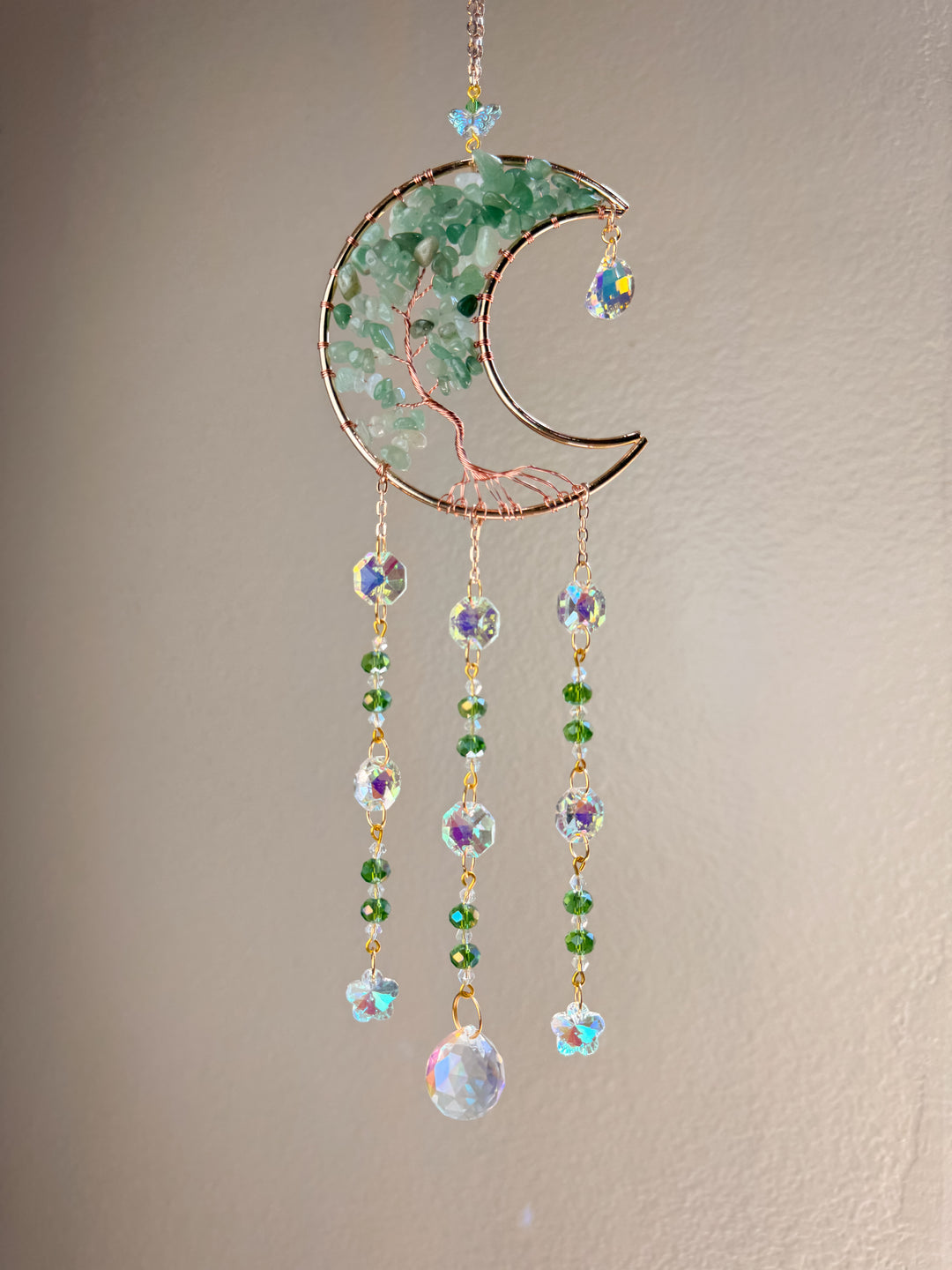 Green Moon Tree of Life Suncatcher