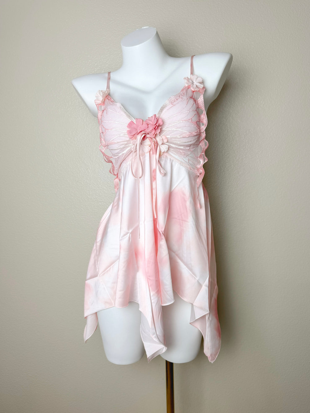 Pink Floral Butterfly Slip
