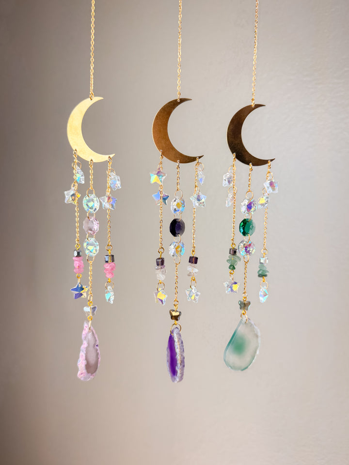 Crescent Moon Crystal Suncatcher
