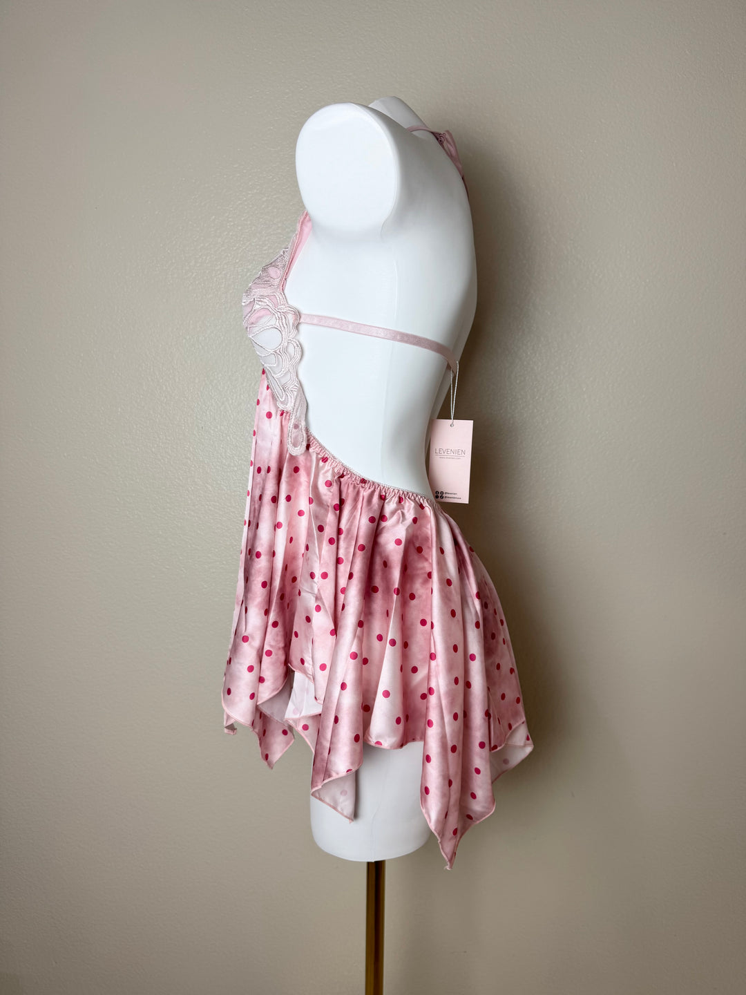 Pink Polka Dots Butterfly Slip side view