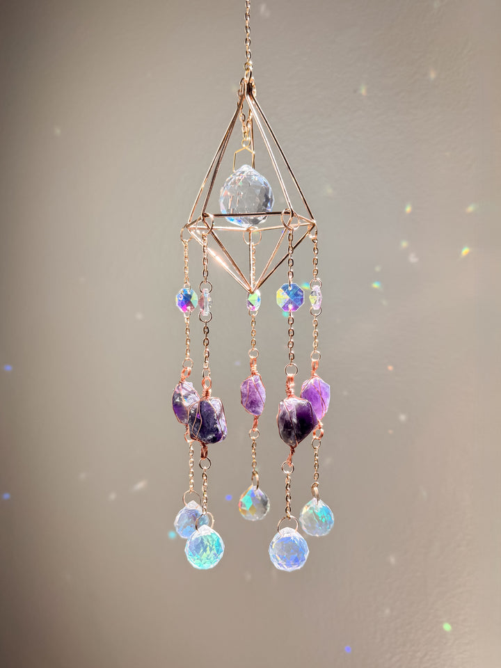 Purple Stone Geometrical Shape Suncatcher