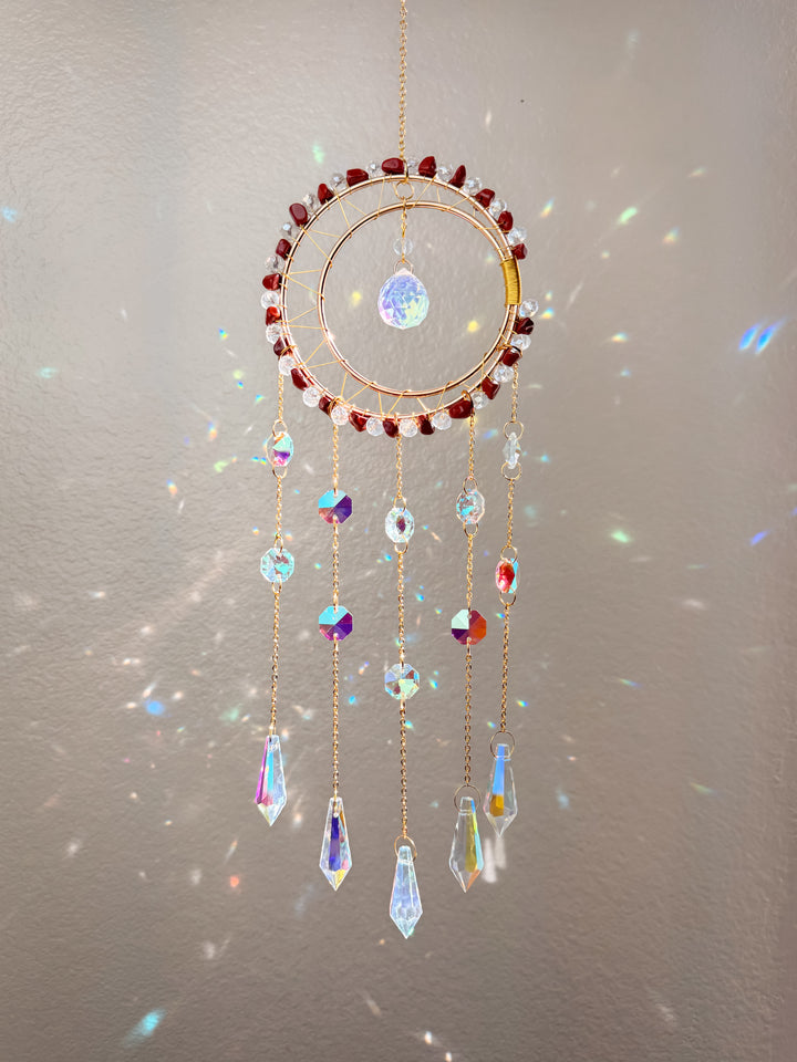 Wishfall - 4" Red Stone Suncatcher 