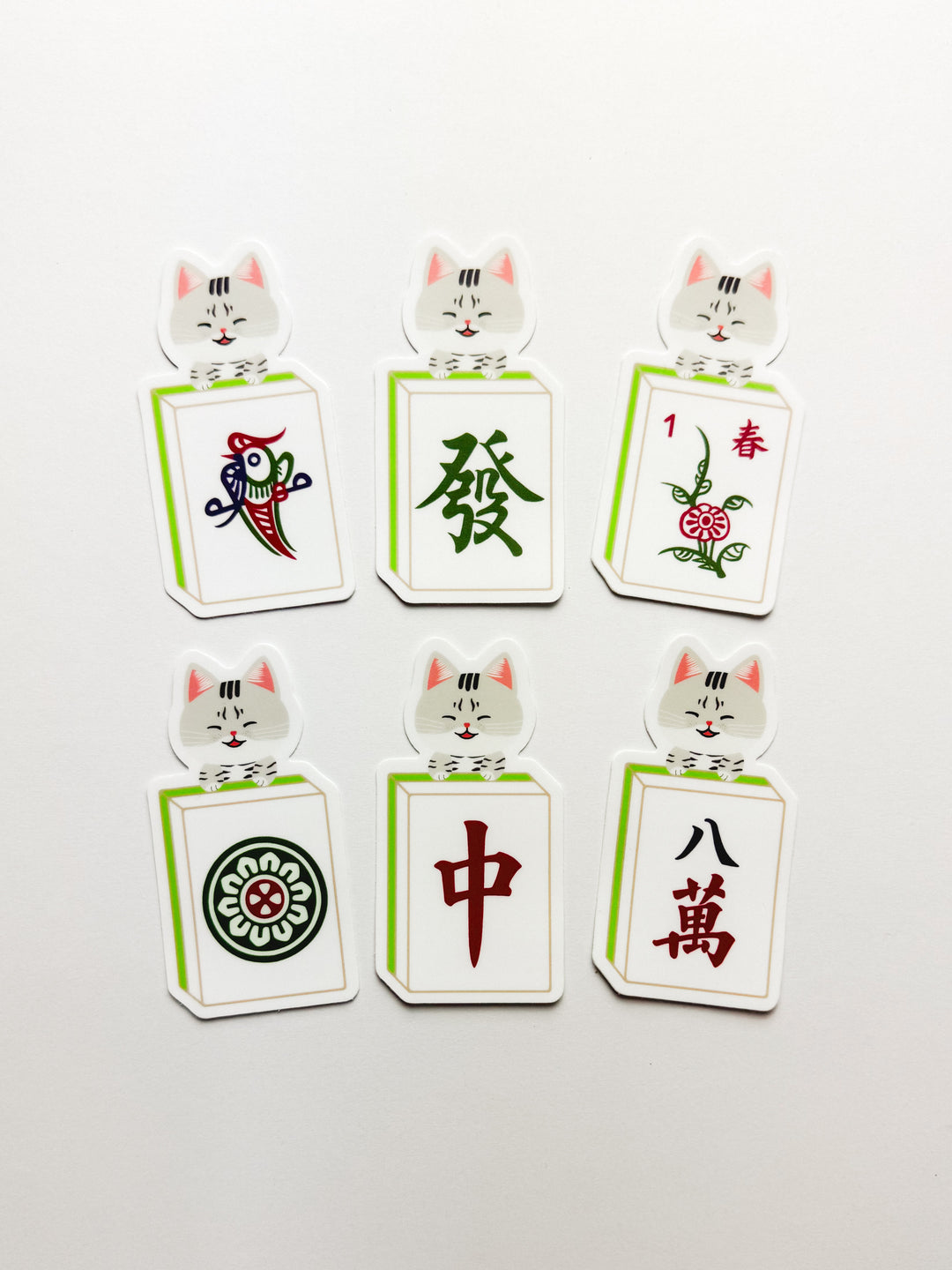 Lucky Cat Mahjong Tile Stickers