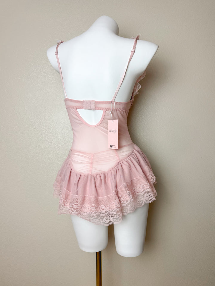 back view of Floral Corset Top with Garters