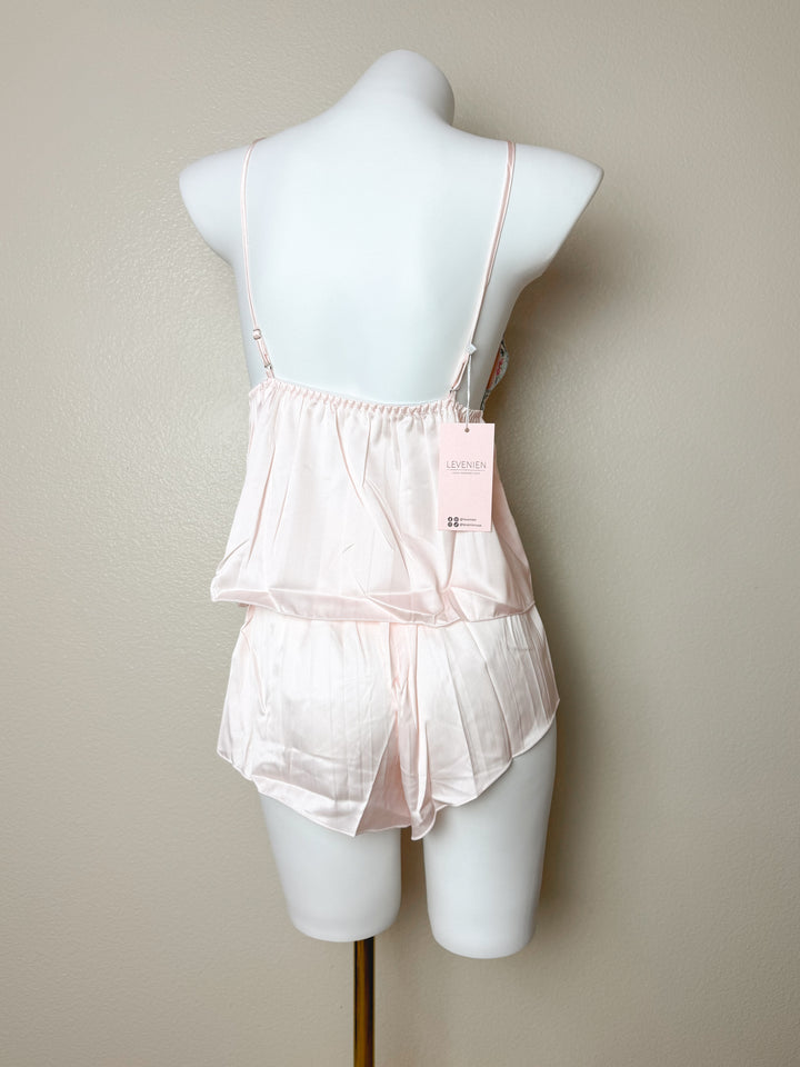back view of Pink Floral Embroidered Cami Set