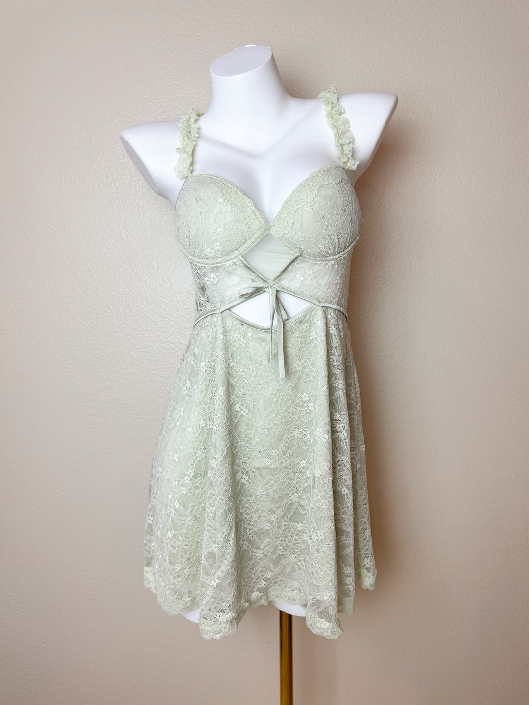 Lace Cut Out Cross-Back Slip