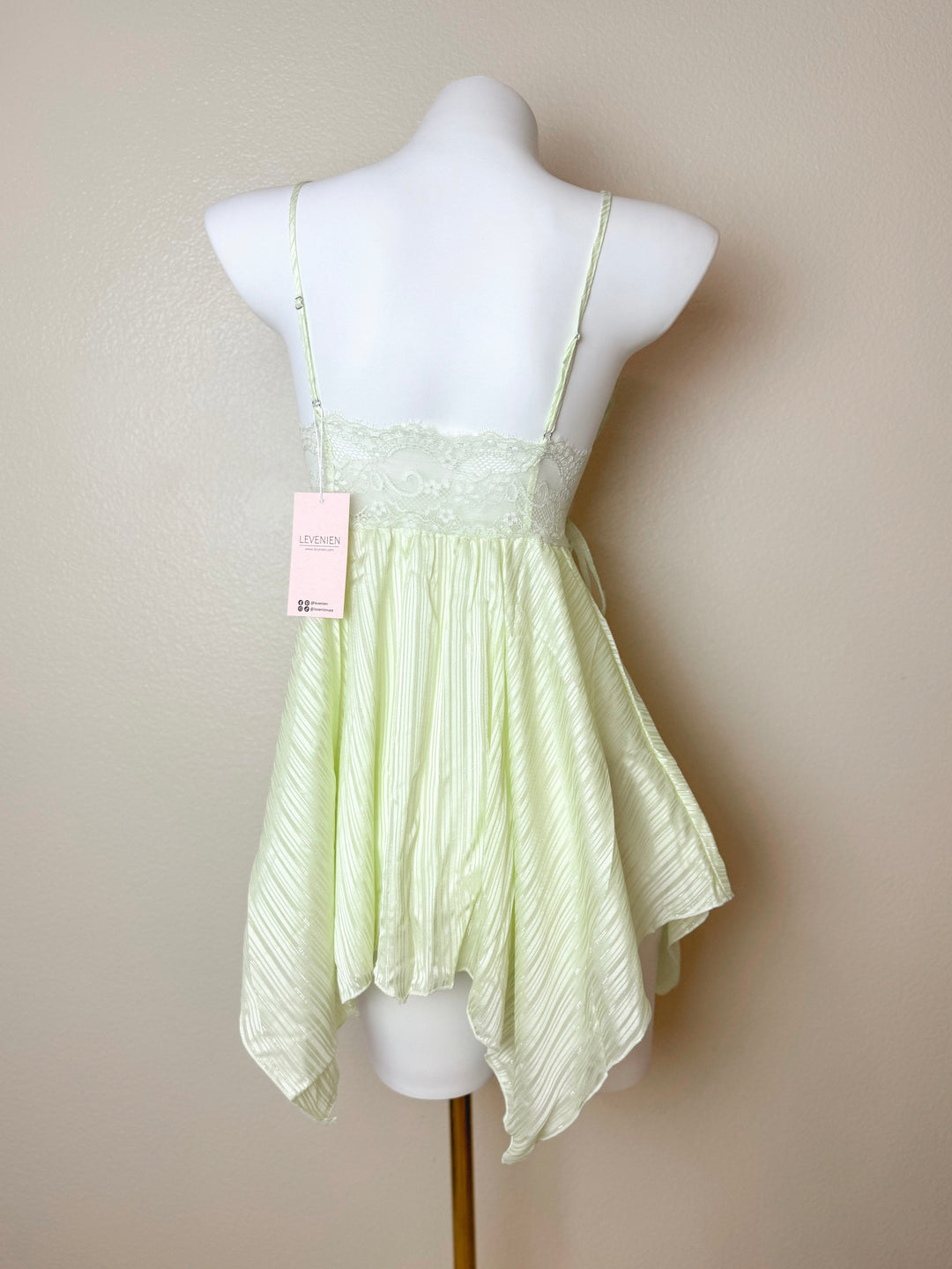 Back view of Green Floral Butterfly Slip