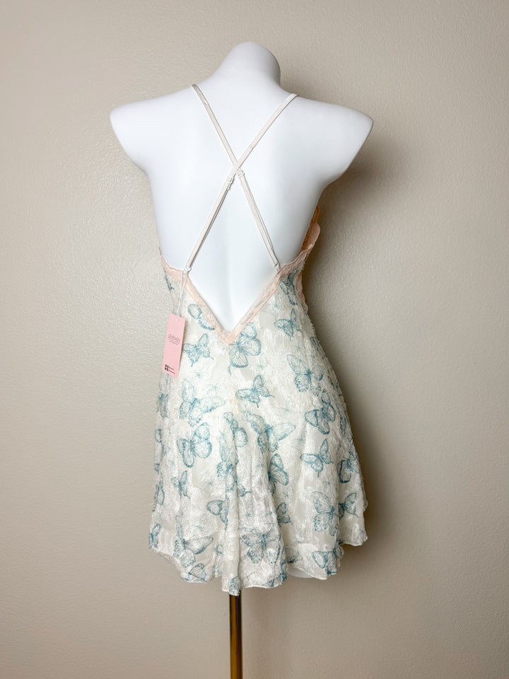 back view of Butterfly Pattern Cross-Back Slip