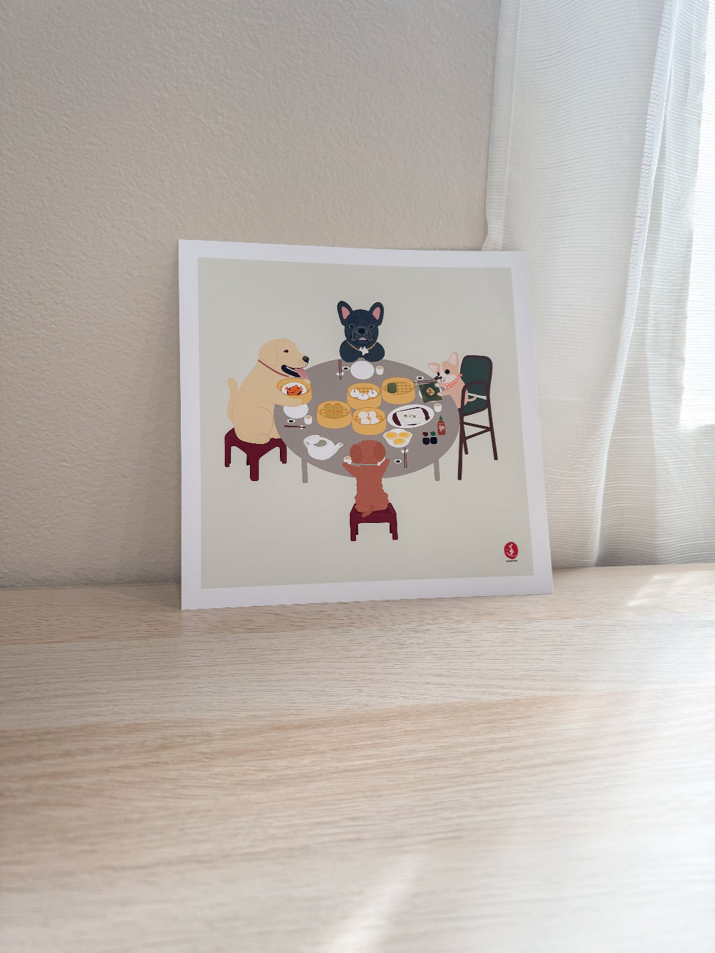 Dogs Eating Dim Sum Print