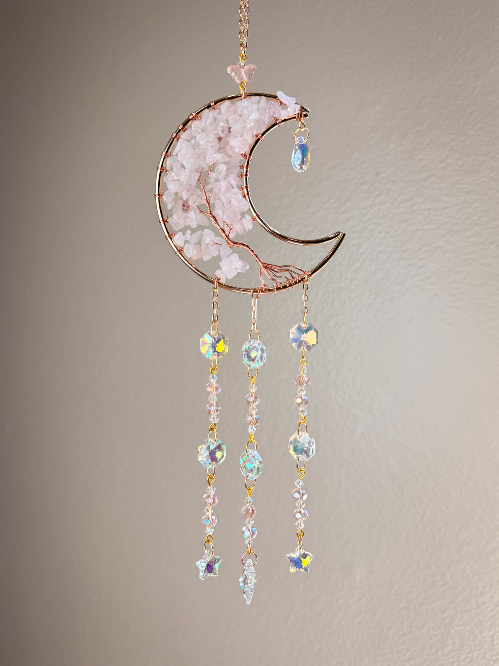Pink Moon Tree of Life Suncatcher
