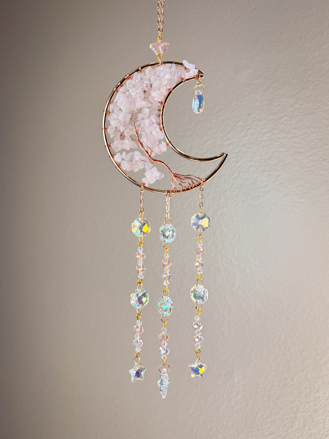 Pink Moon Tree of Life Suncatcher