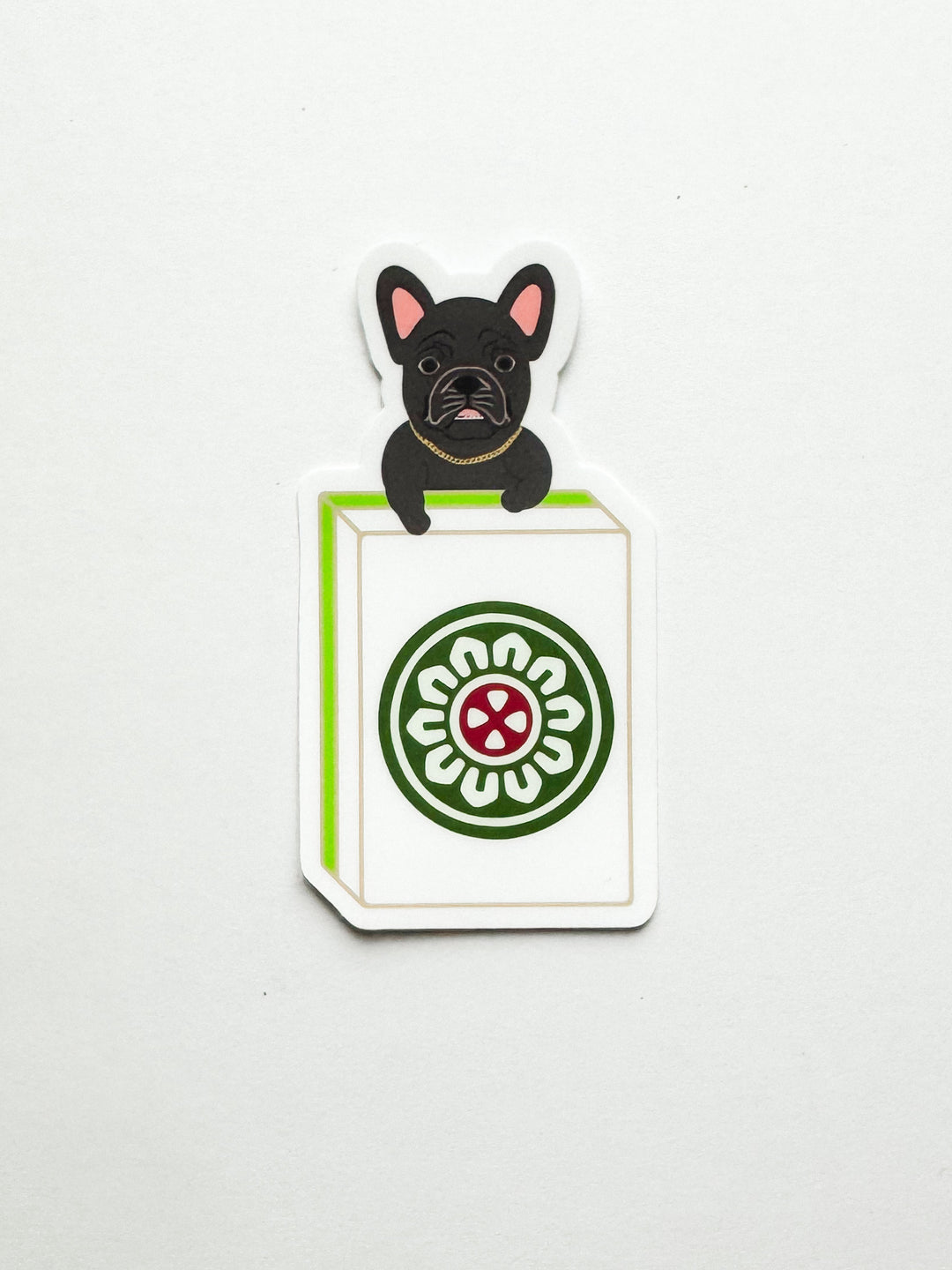 Fortune Dog Mahjong Tile Sticker - One Dot