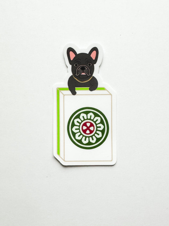 Fortune Dog Mahjong Tile Sticker - One Dot