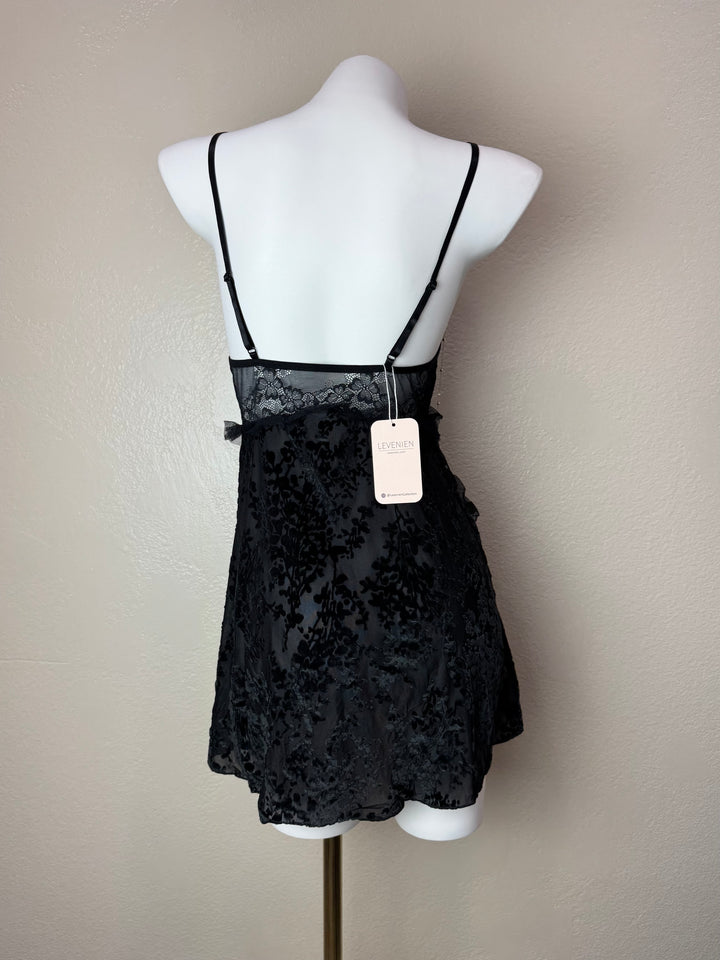 Black Pearl Velvet Slip - Back