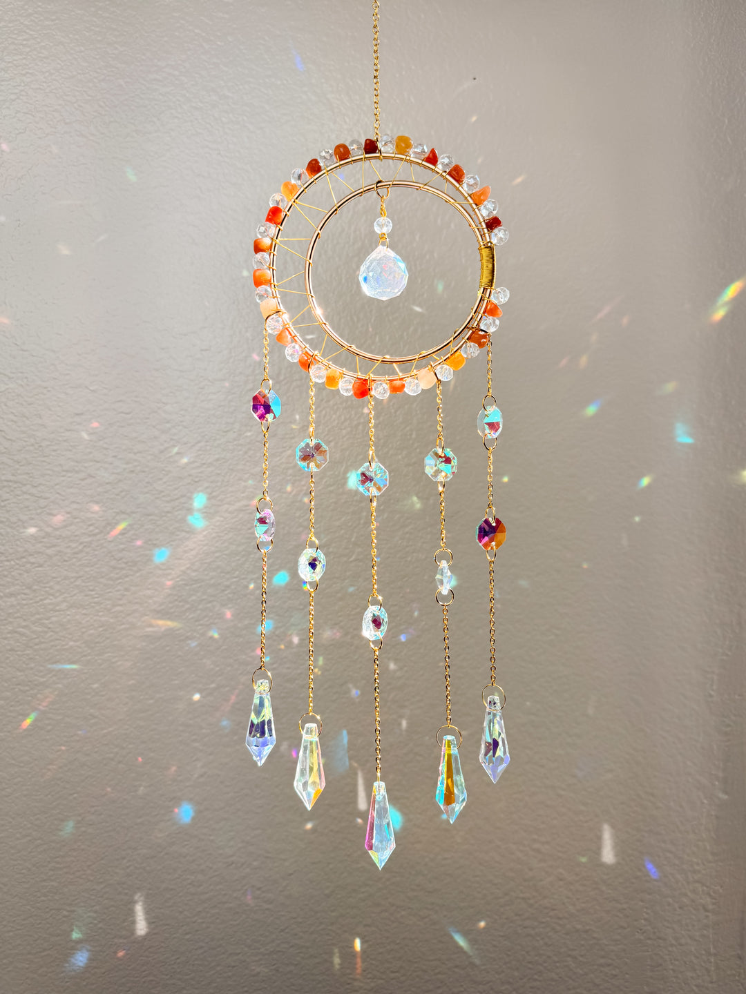 Wishfall - 4" -  Brown Stone Suncatcher 