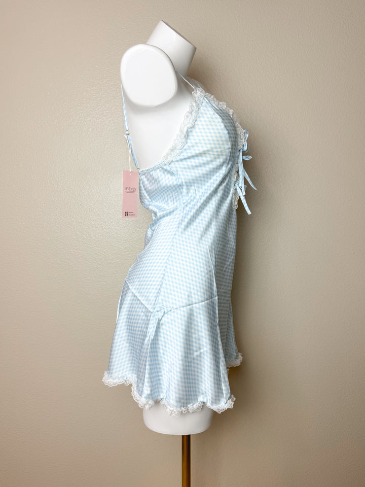 Side view of Blue Grid Plunge Slip
