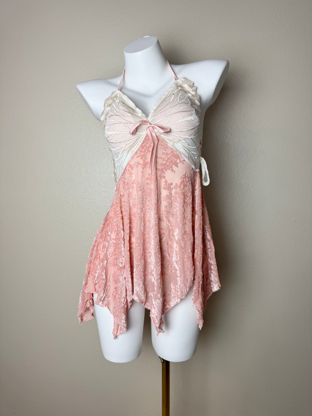 Pink Velvet Butterfly Slip