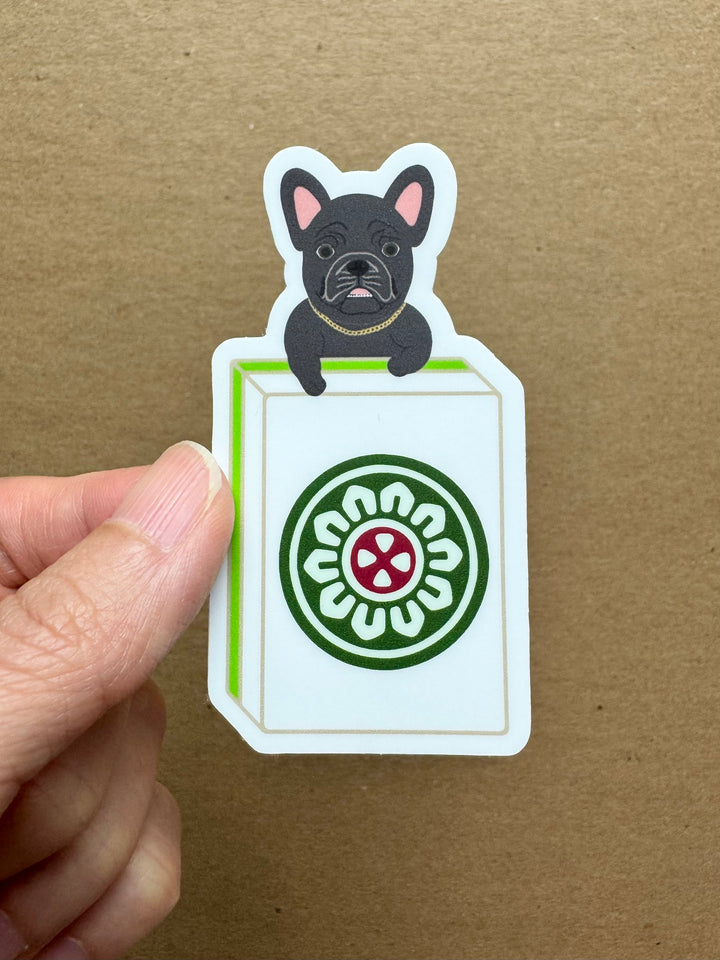 Fortune Dog Mahjong Tile Sticker - One Dot