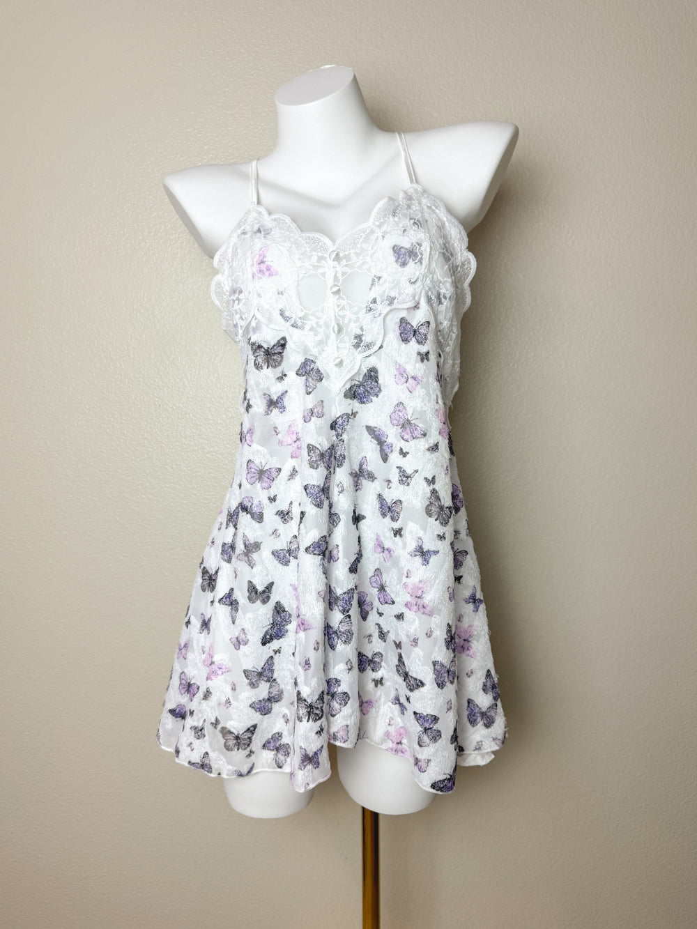 Purple Butterfly Pattern Cross-Back Slip