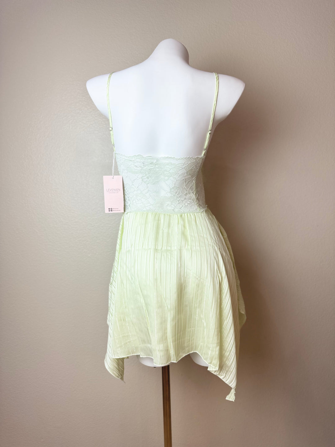 Green Floral Butterfly Slip - Back