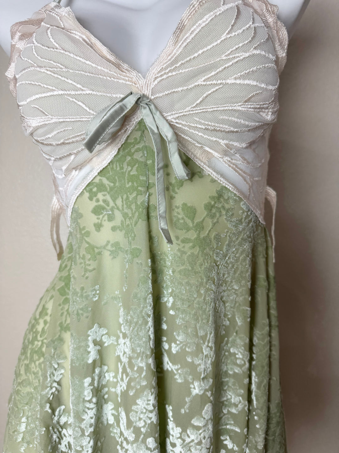 Green Velvet Butterfly Slip