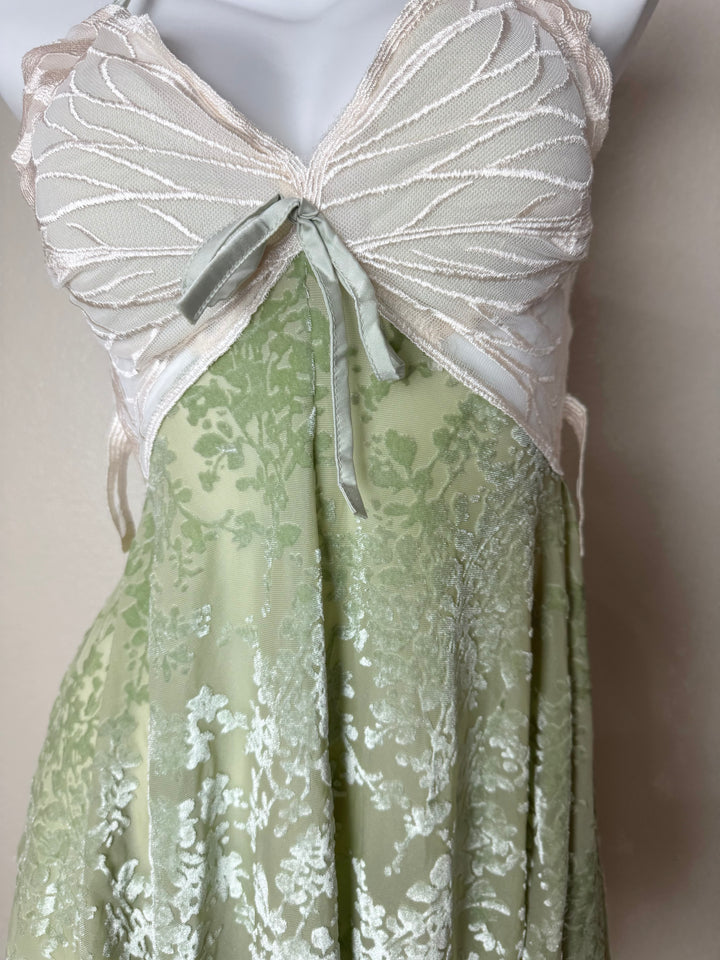 Green Velvet Butterfly Slip