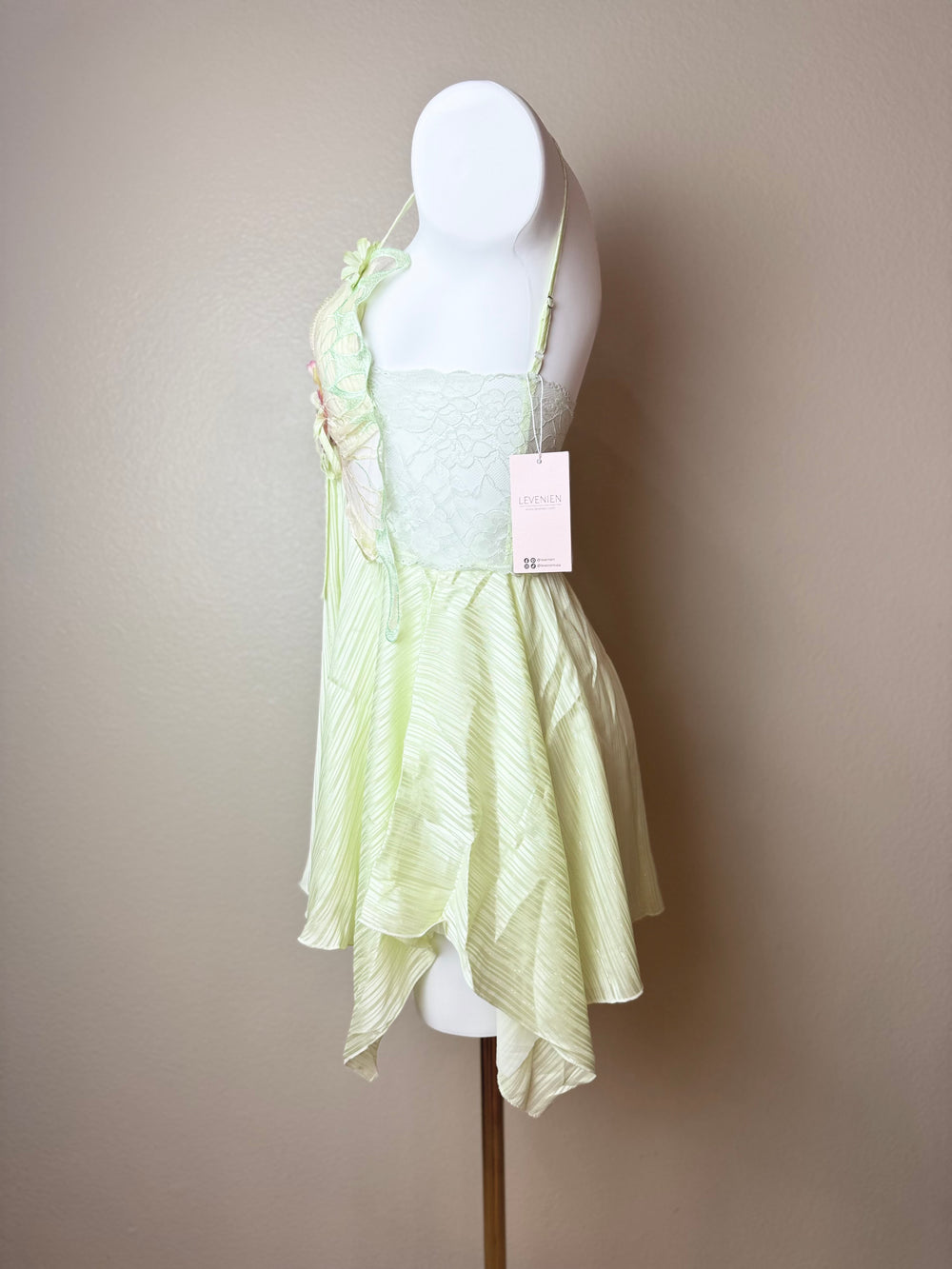 Green Floral Butterfly Slip - Side