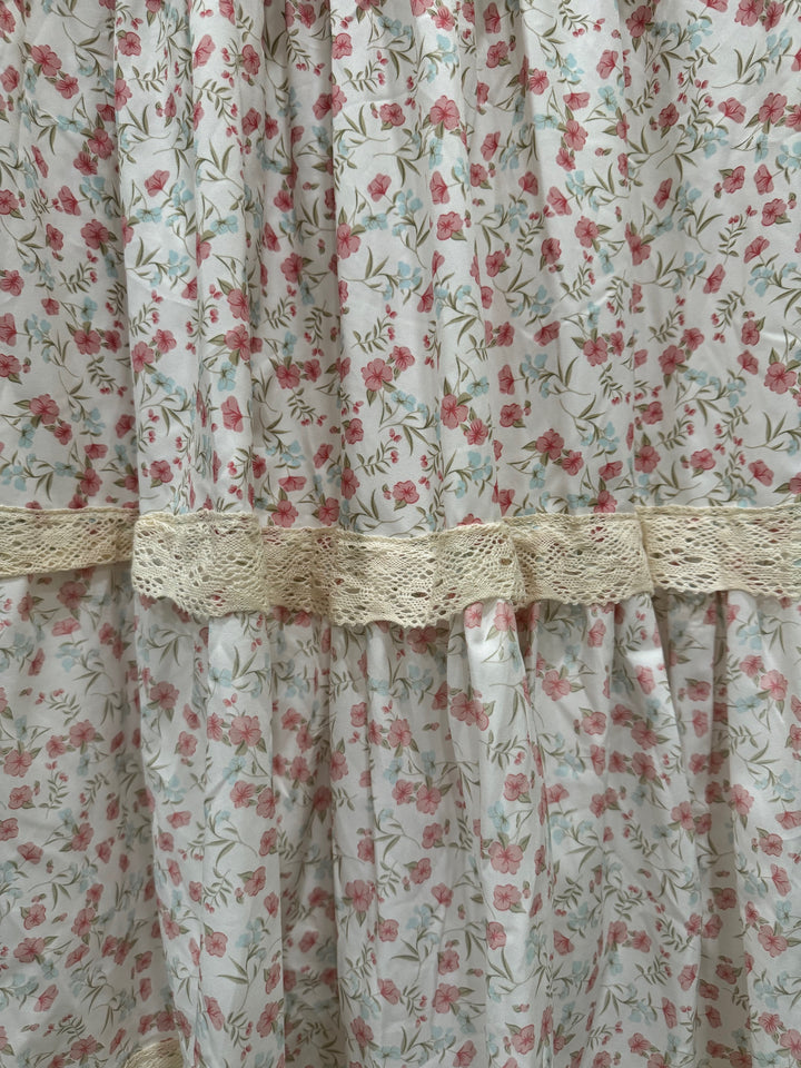 Lace-Trim Floral Skirt