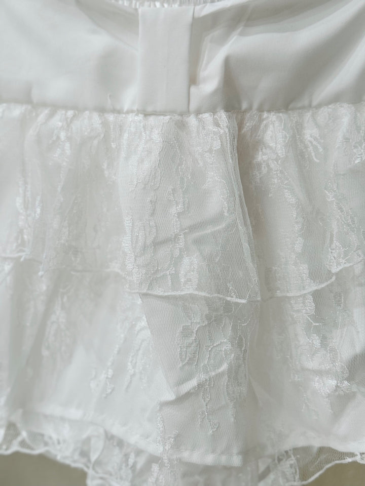 White Lace Mini Skort