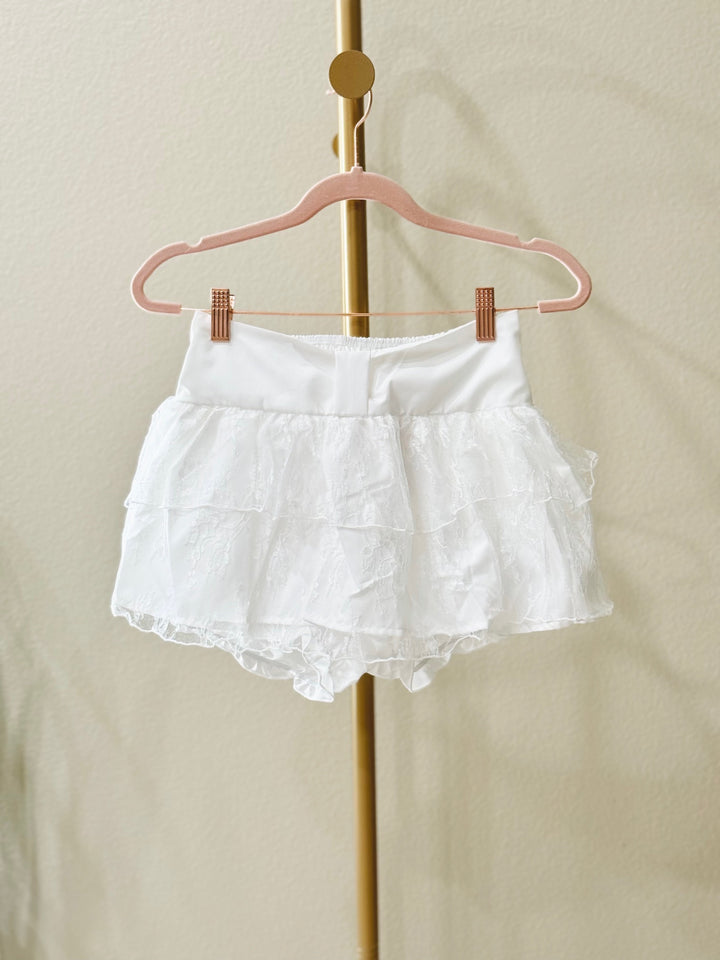 White Lace Mini Skort