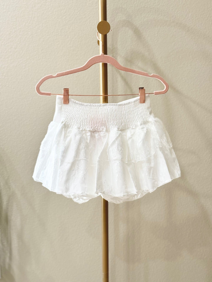 White Lace Mini Skort