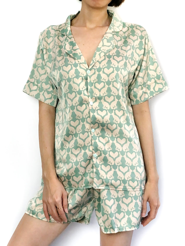 women's soft comfy silky satin pajama set pjs lounge