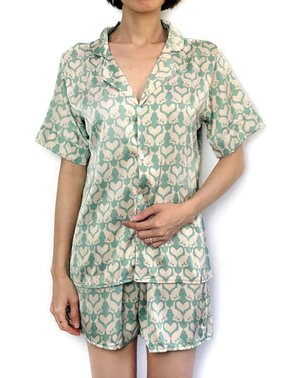 women's soft comfy silky satin pajama set pjs lounge