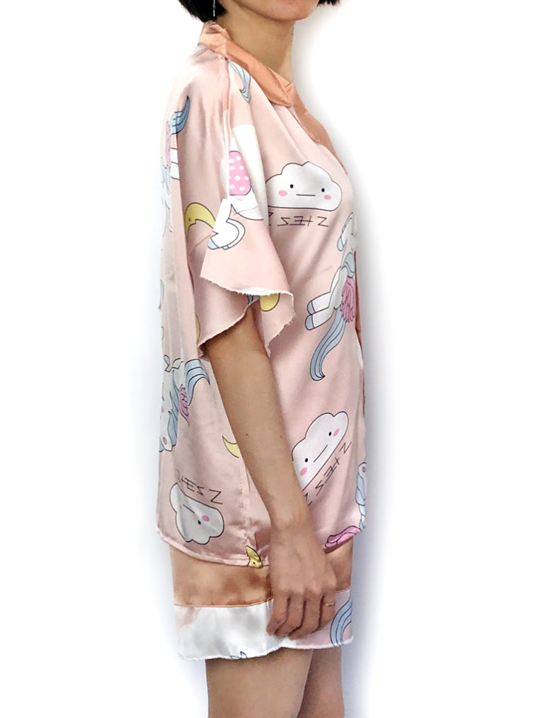 women's soft comfy silky satin pajama set pjs lounge