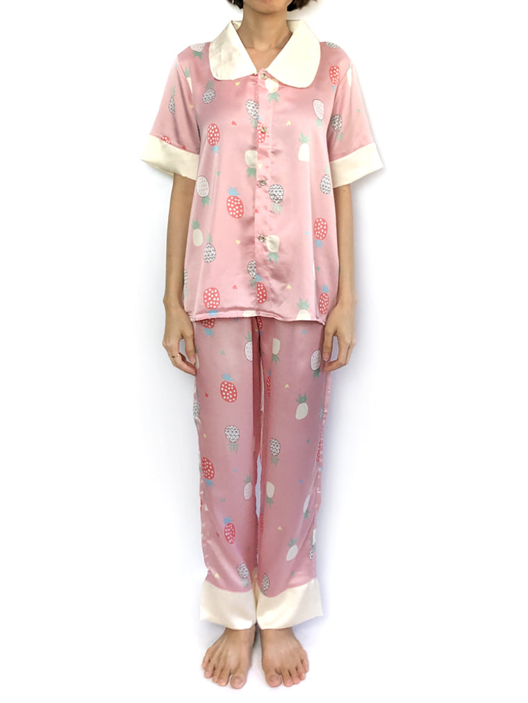 Women's sexy sleepwear cozy silky satin pajama set PJs lounge 