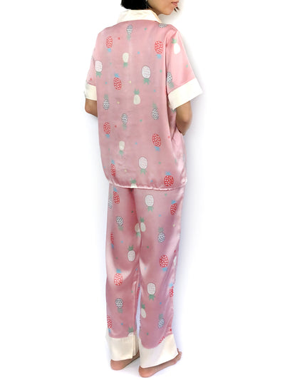 Women's sexy sleepwear cozy silky satin pajama set PJs lounge 