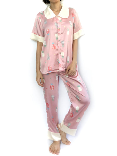 Women's sexy sleepwear cozy silky satin pajama set PJs lounge 