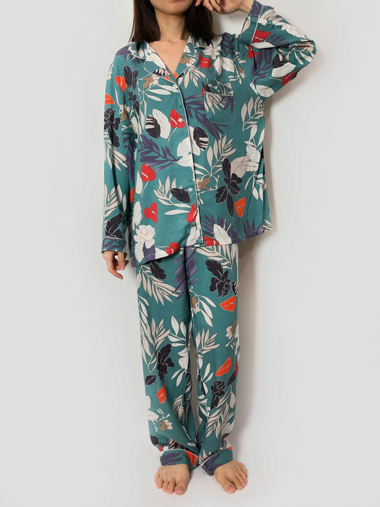 Women's cozy floral loungewear pajama sets