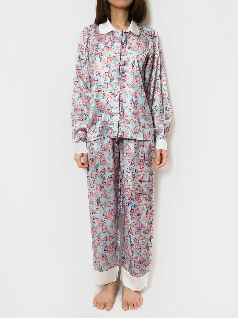 Women's Satin Long Pajama Set - LEVENIEN – Levenien