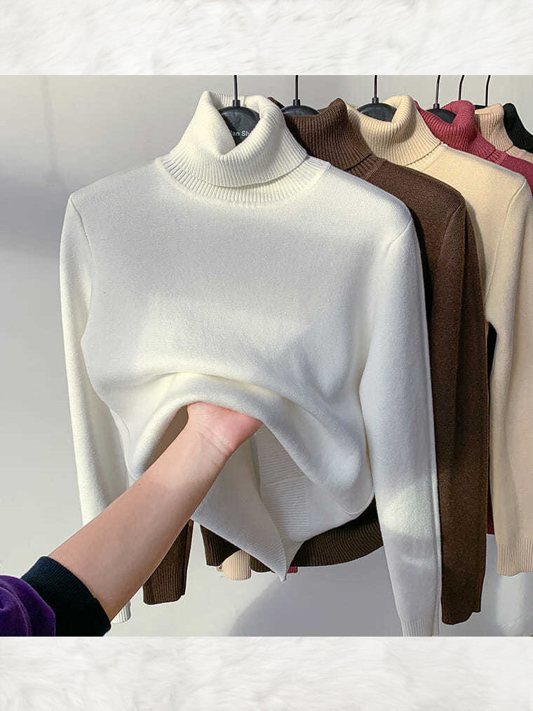 Women's Warm & Comfortable Fleece Turleneck Sweater