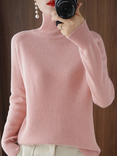 Soft Turtle Neck Long Sleeves Knit Top