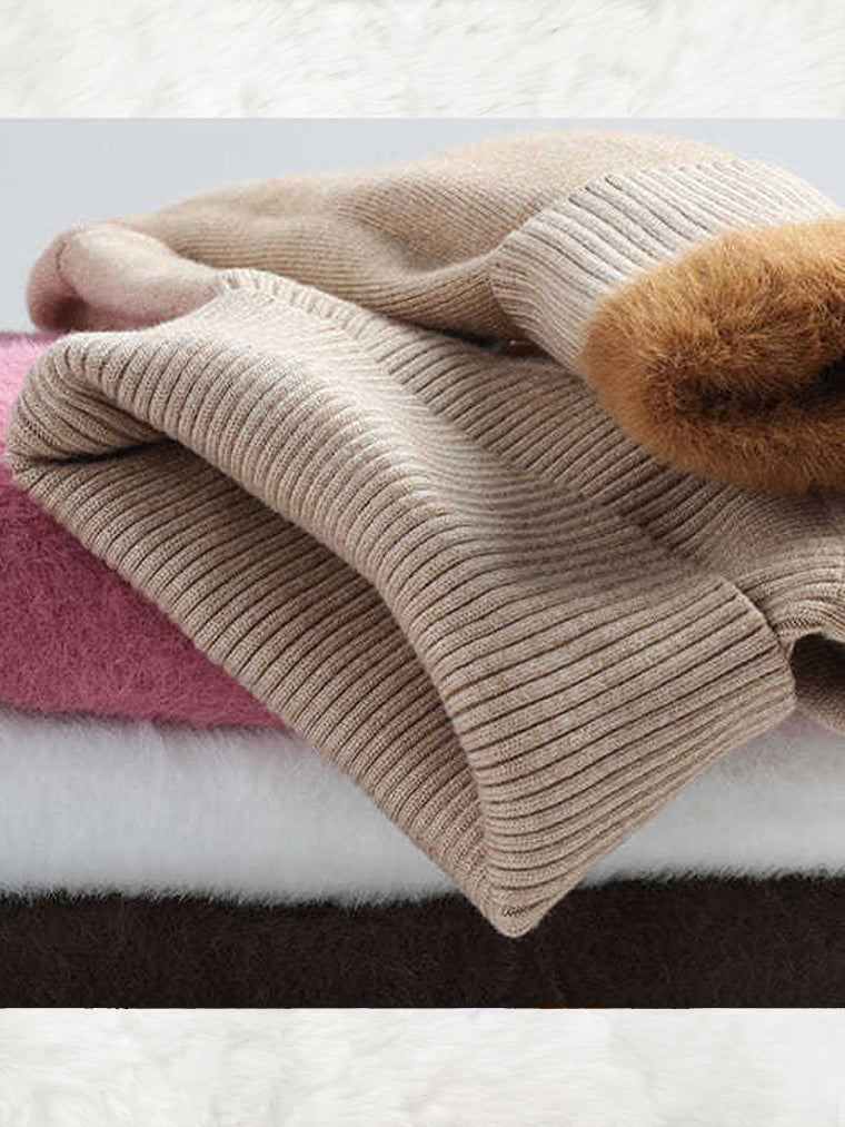 Women's Warm & Comfortable Fleece Turleneck Sweater